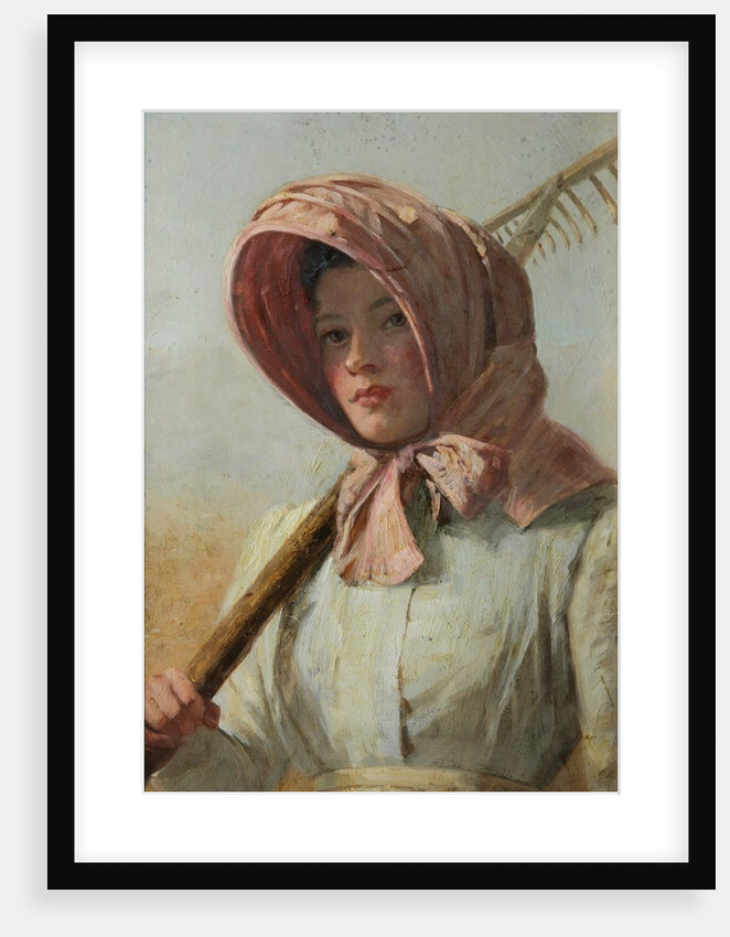 A girl with a rake over her shoulder, c.1900 by British School