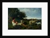 A shepherd boy and sheep by Giuseppe Palizzi