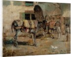 A Street Scene in Malaga with Child and Donkeys, 1891 by Philip Pavy