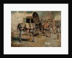 A Street Scene in Malaga with Child and Donkeys, 1891 by Philip Pavy