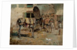 A Street Scene in Malaga with Child and Donkeys, 1891 by Philip Pavy