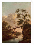 A Footbridge across a River, c.1800 by Dutch School