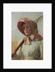 A girl with a rake over her shoulder, c.1900 by British School