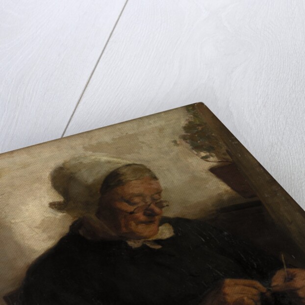 Old Woman Knitting by Florence Ada Engelbach
