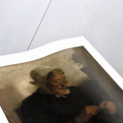 Old Woman Knitting by Florence Ada Engelbach