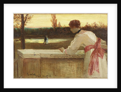Girl on a Balcony Watching a Couple by a Lake by Philip Richard Morris