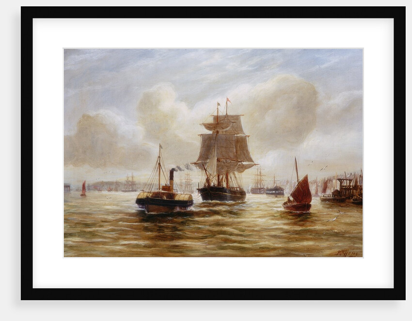 Steam Tug Towing a Ship at the Mouth of the Tyne by Bernard Benedict Hemy