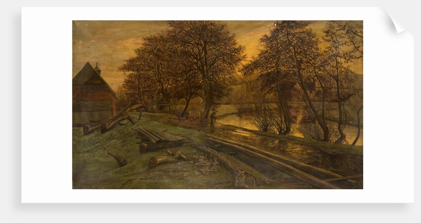 A Timberyard on the Wey, Guildford by Edwin Edwards
