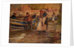 Harbour Scene with Fishermen by Robert Jobling