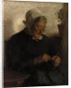 Old Woman Knitting by Florence Ada Engelbach