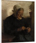 Old Woman Knitting by Florence Ada Engelbach
