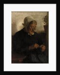 Old Woman Knitting by Florence Ada Engelbach