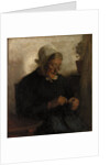 Old Woman Knitting by Florence Ada Engelbach