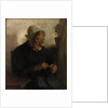 Old Woman Knitting by Florence Ada Engelbach