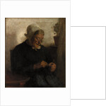 Old Woman Knitting by Florence Ada Engelbach