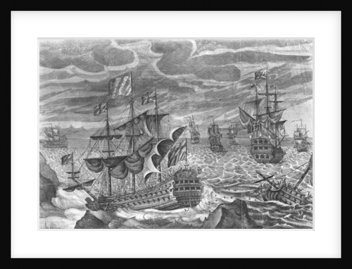 Sir Cloudisly Shovel in the Association with the Eagle, Rumney and the Firebrand, Lost on the Rocks of Scilly, October 22, 1707' by unknown