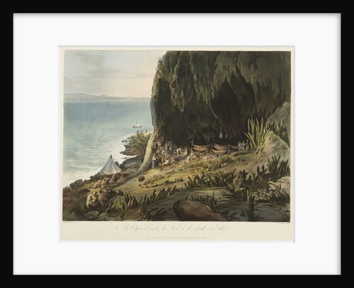 Picturesque views of the Diamond Rock: a lodgement under the rock on the south-west side by John Eckstein