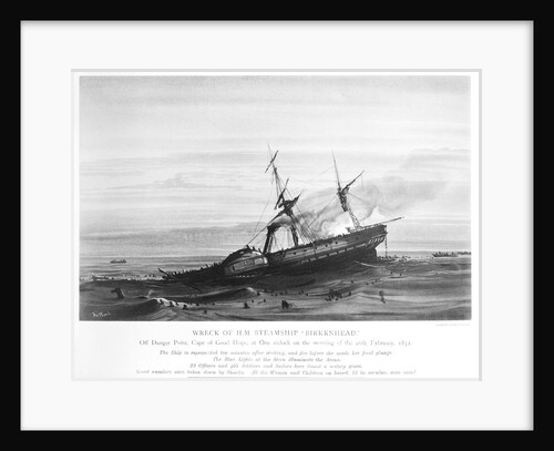 Wreck of HM steamship 'Birkenhead' by Ralph Shelton Bond