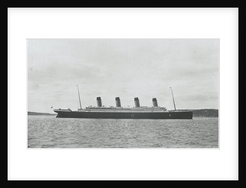 Passenger liner 'Titanic' (Br, 1912) Oceanic Steam Nav Co Ltd, (Ismay Imrie & Co Ltd, managers) (White Star Line): under way at Queenstown (now Cobh), Ireland by unknown