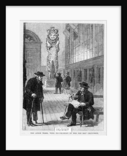 Greenwich pensioners in the Anson Ward, Greenwich Hospital, with figurehead of the old ship 'Centurion' by unknown