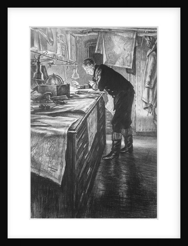 Commander CJ Wynne-Edwards R.N. navigating for a squadron at sea by Muirhead Bone
