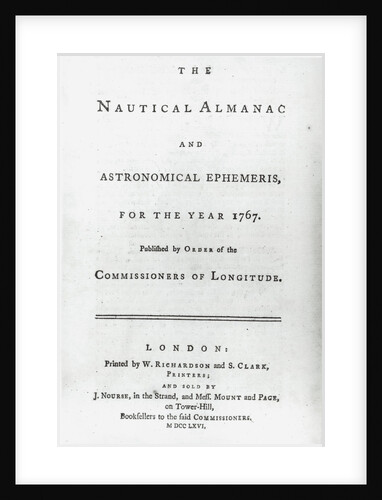 The Nautical Almanac for the year 1767 by W. Richardson