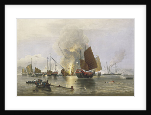 'Nemesis' destroying Chinese junks in Anson's Bay, 1841 by Edward Duncan