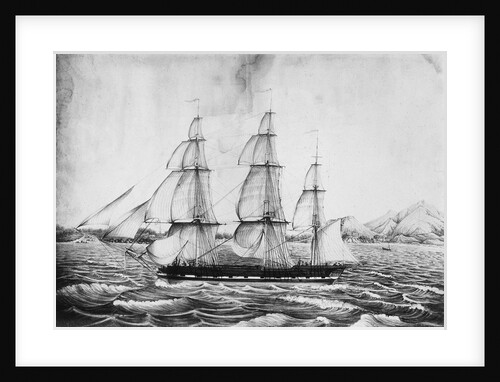 Florentia Captain Wimble, passing through Telleberry Roads February 1st 1825, coast of Malabar by Neve
