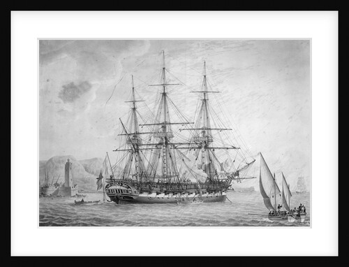 Portrait of French naval vessel 'L' Incorruptible' by Joseph Auge Antonie Roux