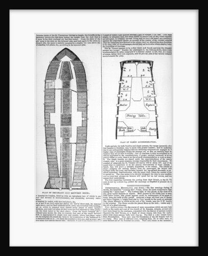 Plan of emigrant ship and migrants' cabin accommodation by Unknown