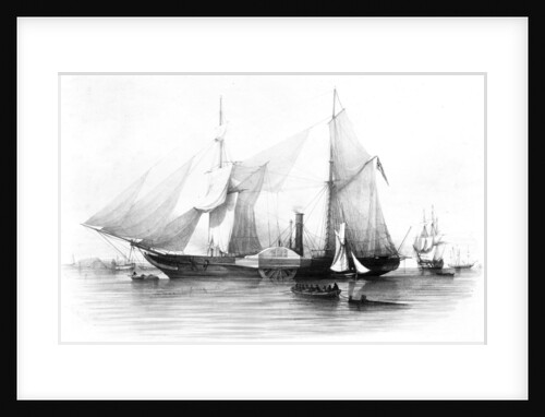 HM Steam Frigate 'Gorgon', lying in Hamoaze, Plymouth by Oswald Walter Brierly