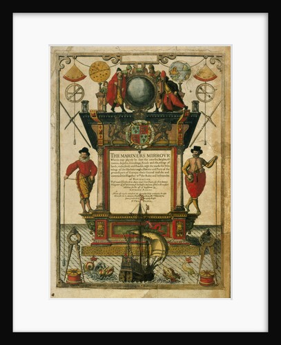Frontispiece of 'The Mariner's Mirror' (1588) written by Lucas Jansz Waghenaer (1533-1606) by Theodore de Bry