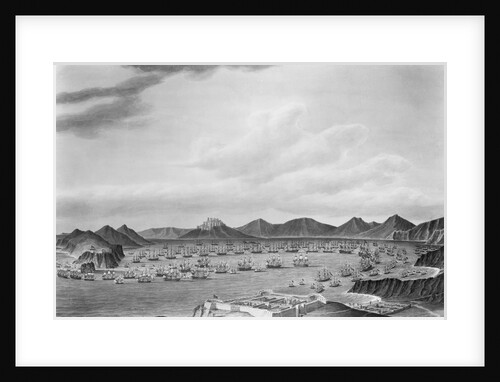 Opening of the Battle of Navarino, 20 October 1827: the British fleet under Admiral Codrington enter the bay at noon by William Innes Pocock