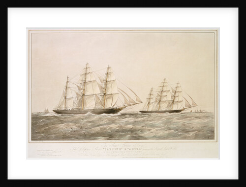 The Great China Race: the Clipper Ships 'Taeping' & 'Ariel' passing the Lizard 6 September 1866 on their homeward voyage from Foo-Chow-Foo by Thomas Goldsworth Dutton