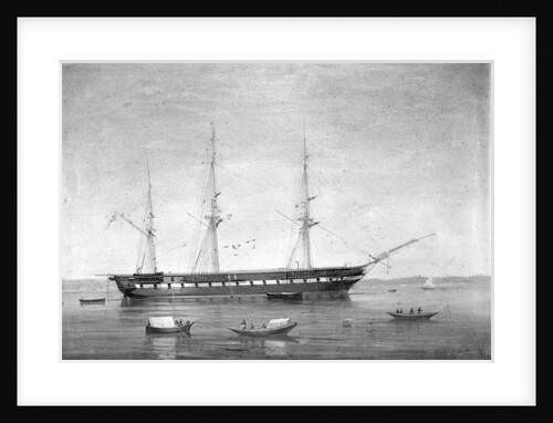 HMS 'Shannon' at anchor by A. de Simone