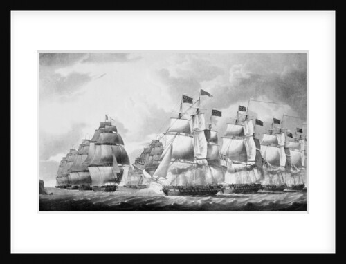English sea action with the combined French and Italian squadrons close to the Island of Lissa, 13 March 1811 by Robert Dodd