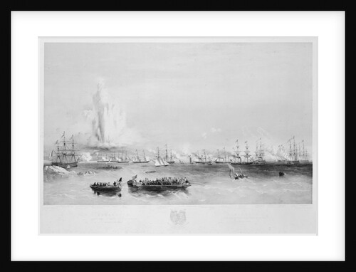 The English and French fleets in the Baltic: combined attack on the forts at Bomarsund, 15 August 1854 by Oswald Walter Brierly