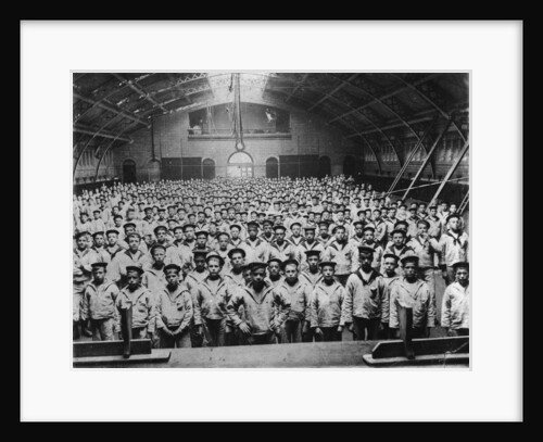 School photograph in Neptune's Hall, the gymnasium by Unknown