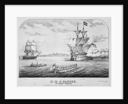 H. M. S. Ganges at target practice by C. Boone