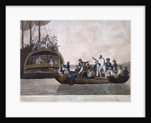 The Mutineers turning Lt William Bligh and part of the officers and crew adrift from HMS 'Bounty', 29 April 1789 by Robert Dodd
