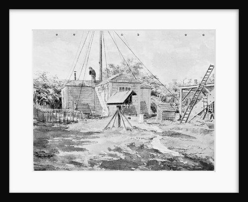 A drawing of a magnetic observatory by unknown