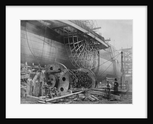 Detail view of 'Great Eastern' prior to her 1858 launch by Robert Howlett