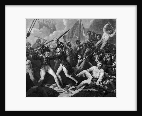 The Battle of Trafalgar, 1805: Captain Harvey of the 'Temeraire' clearing the deck of French and Spaniards by Gillbank