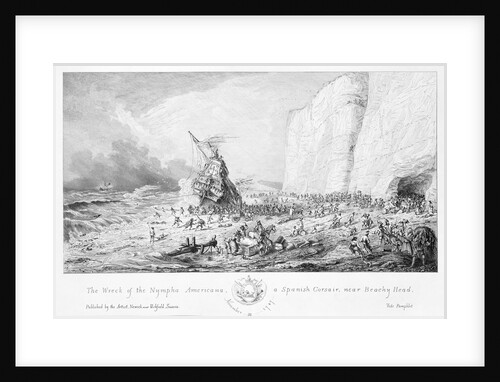 The wreck of the 'Nympha Americana', a Spanish corsair, near Beachy Head, 29 November 1747 by Newick