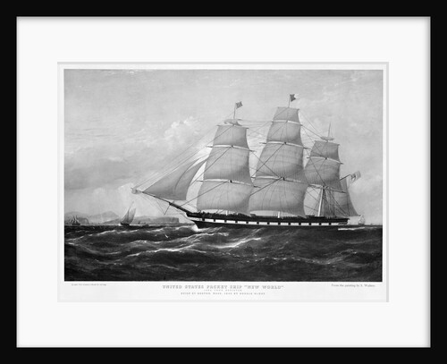 United States Packet Ship New World 1404 tons register. Built at Boston, Mass. 1846 by Donald McKay by Samuel Walters