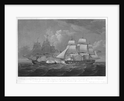 His Majesty's Frigate 'Dryad' of 36 Guns, bringing to close Action the French Frigate La 'Proserpine' 40 Guns, off Cape Clear, on 13th of June 1796... dedicated to Captain... Lord Amelius Beauclerk.... by Thomas Whitcombe