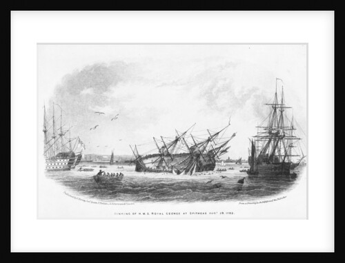 Sinking of HMS 'Royal George' at Spithead, 29 August 1782 by Ackermann & Co