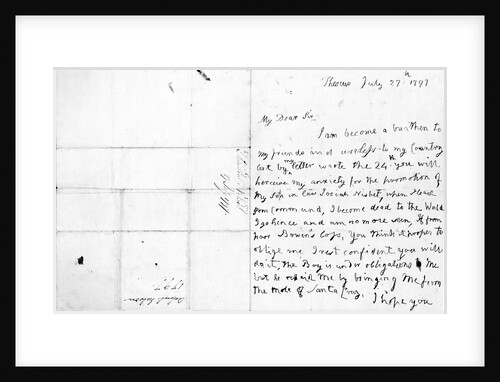 Nelson's first letter with his left hand by Horatio Nelson