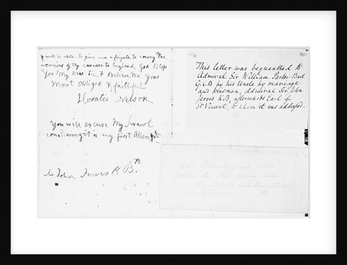 Nelson's first letter with his left hand by Horatio Nelson