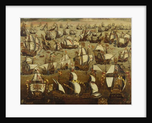 English ships and the Spanish Armada, August 1588 by English School